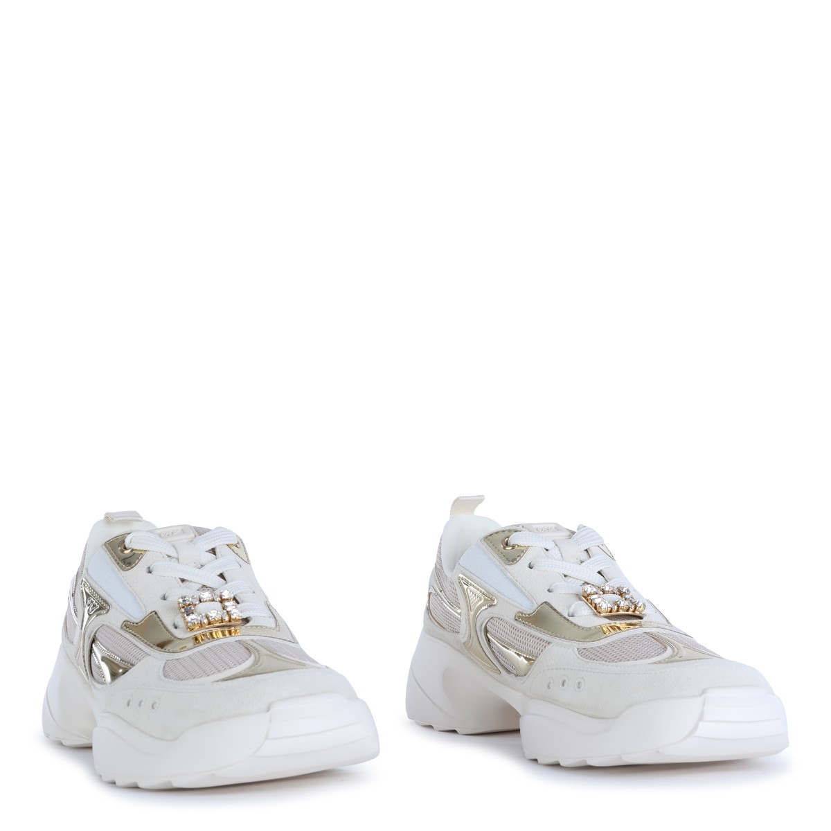 WHITE LEATHER VIV ON THE RUN SNEAKERS