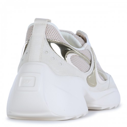 WHITE LEATHER VIV ON THE RUN SNEAKERS