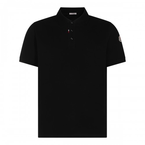 BLACK COTTON POLO SHIRT