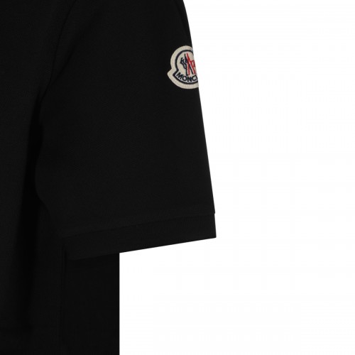 BLACK COTTON POLO SHIRT