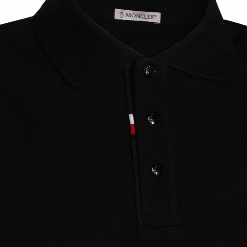BLACK COTTON POLO SHIRT