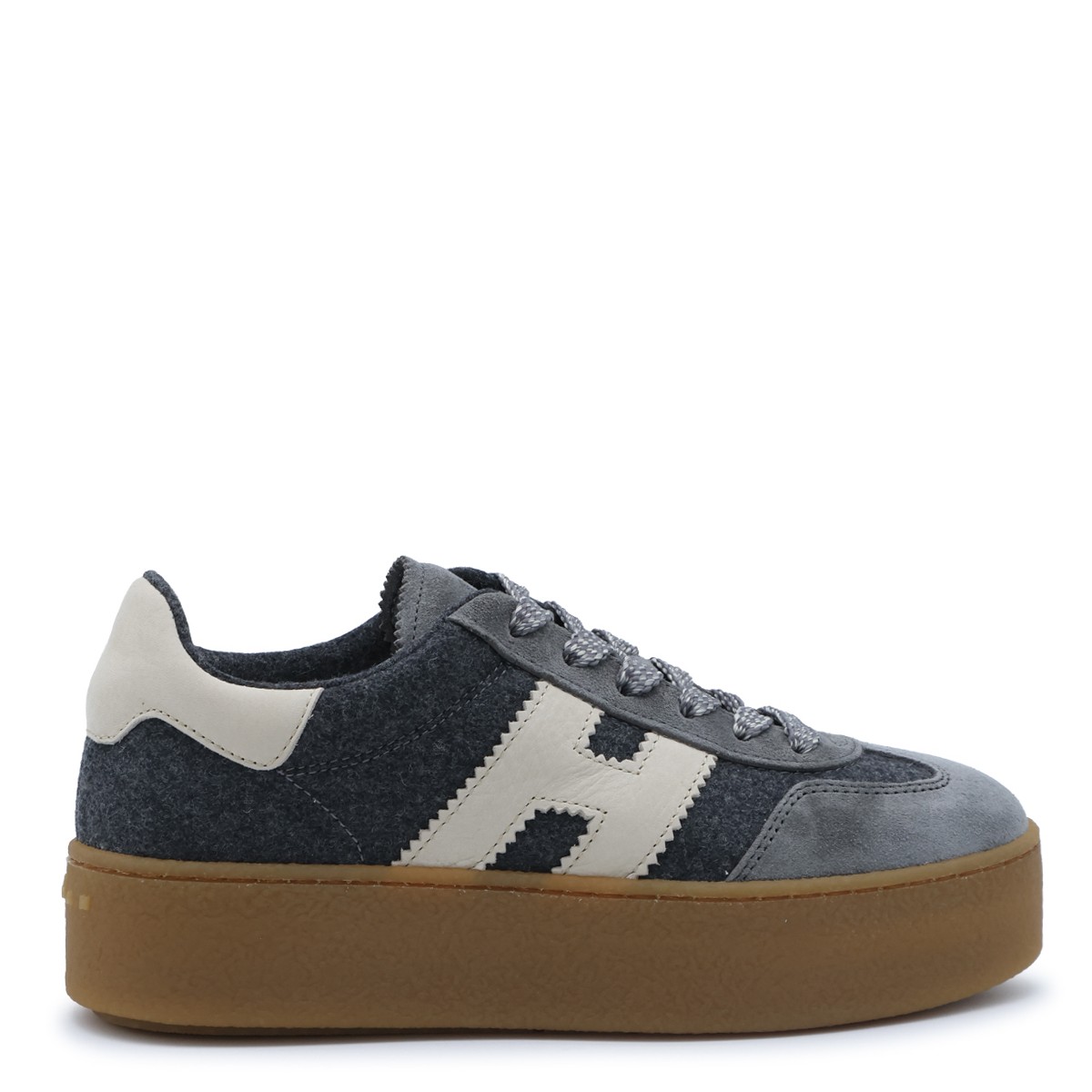 GREY LEATHER SNEAKERS