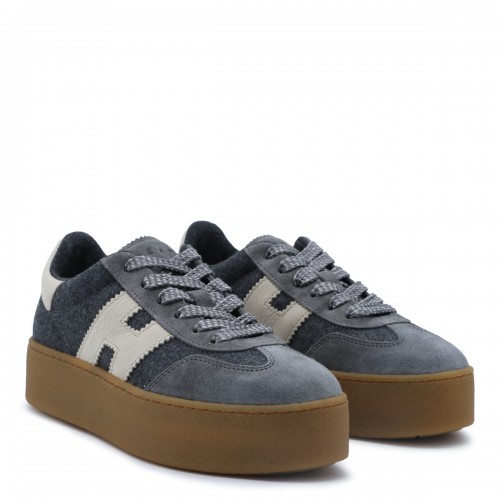 GREY LEATHER SNEAKERS