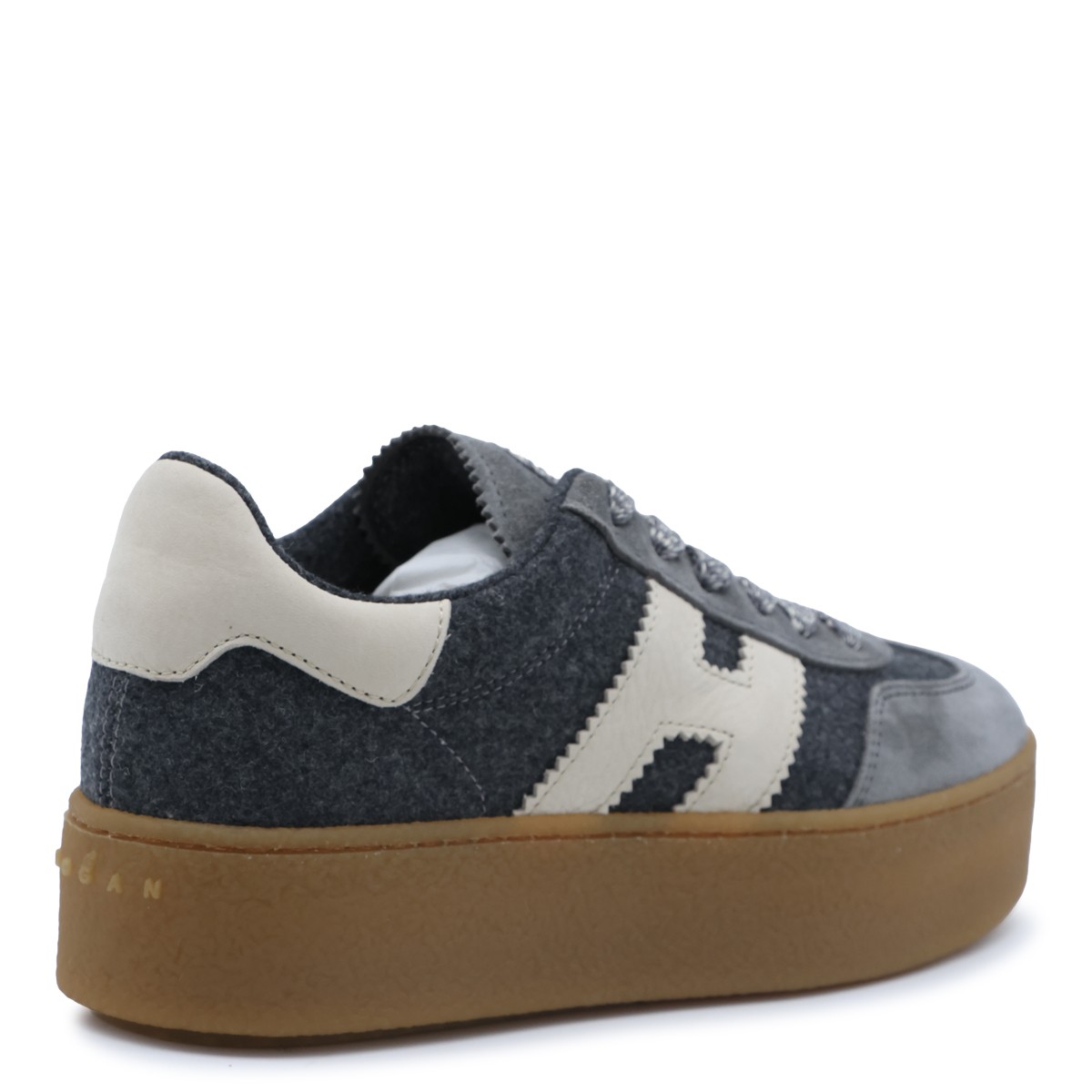 GREY LEATHER SNEAKERS