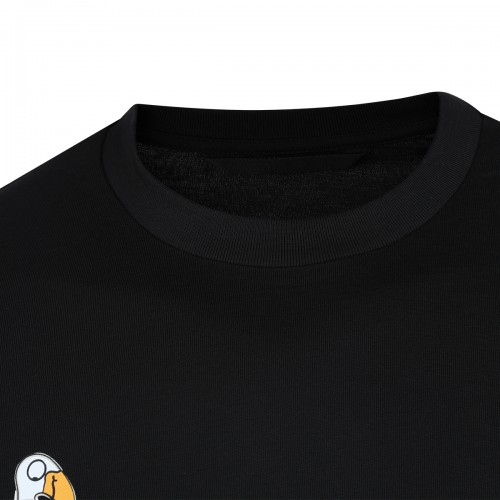 BLACK COTTON BRANDED T-SHIRT