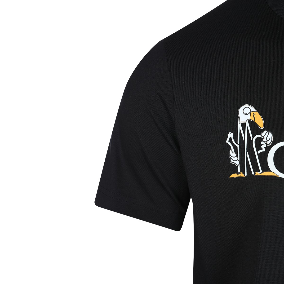BLACK COTTON BRANDED T-SHIRT