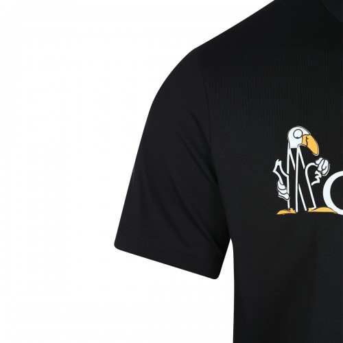 BLACK COTTON BRANDED T-SHIRT