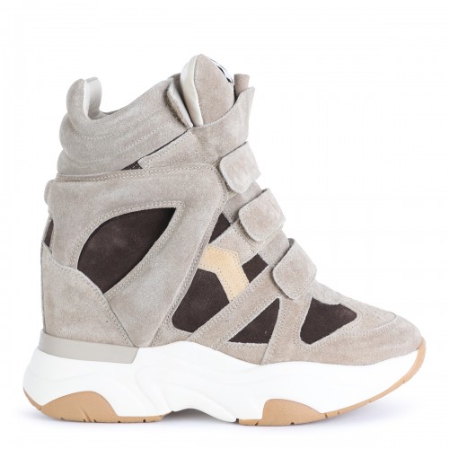 SAND AND BROWN LEATHER...