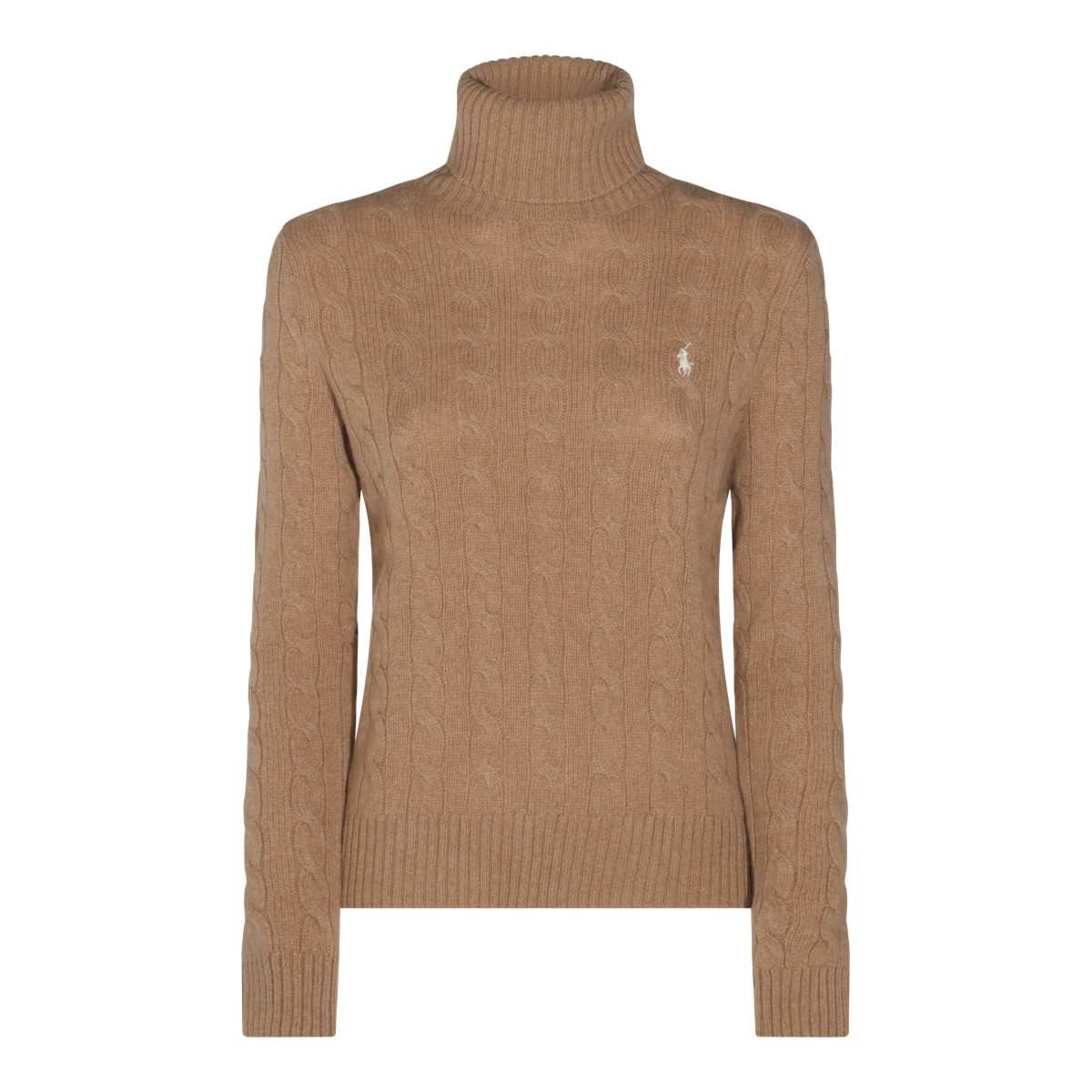 CAMEL WOOL AND CASHMERE BLEND SWEATER