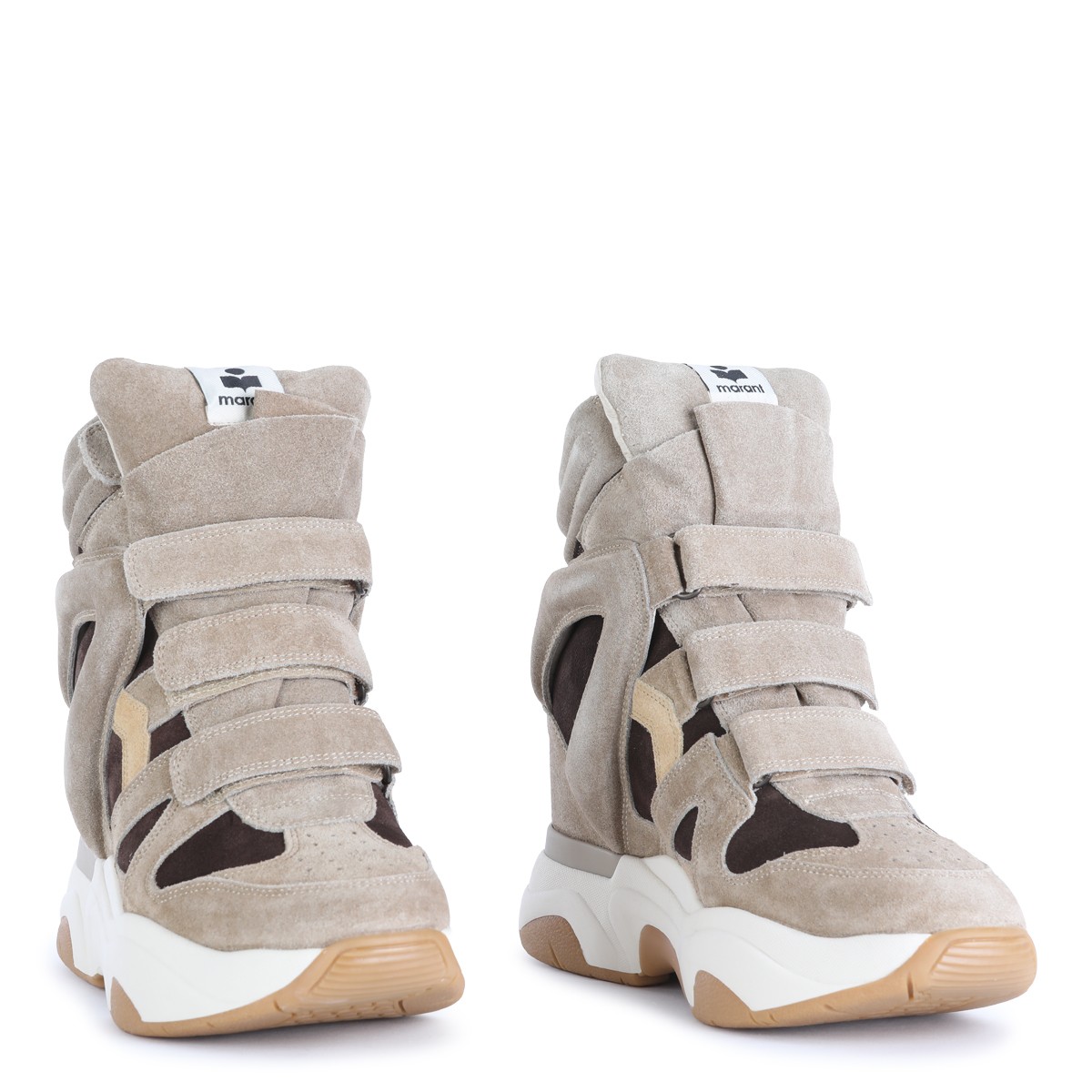 SAND AND BROWN LEATHER SNEAKERS