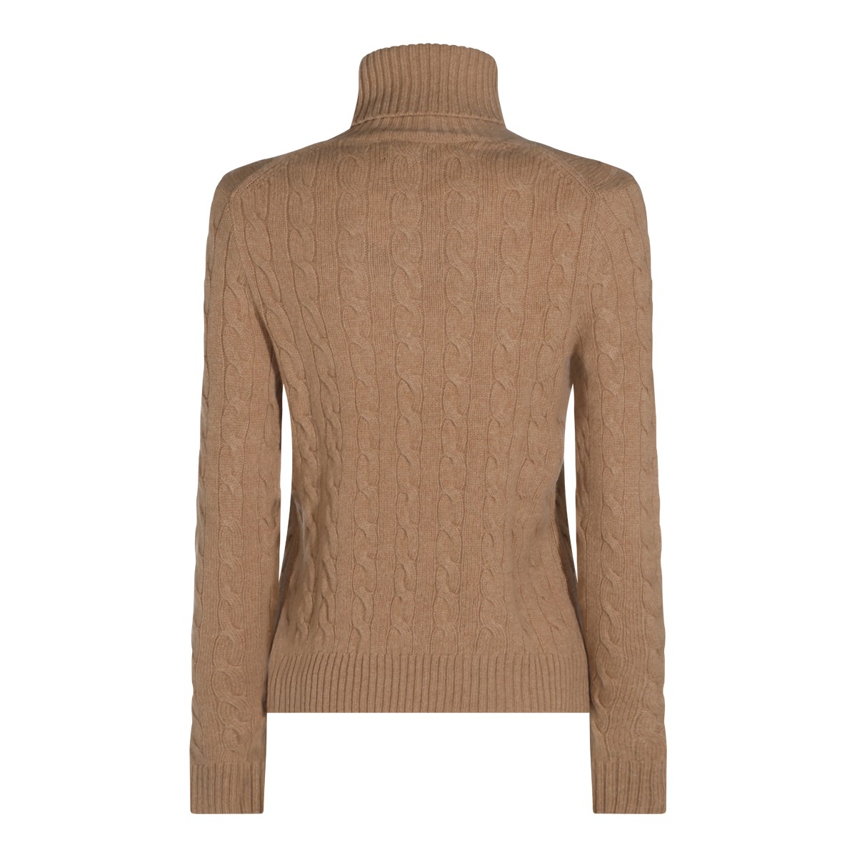CAMEL WOOL AND CASHMERE BLEND SWEATER