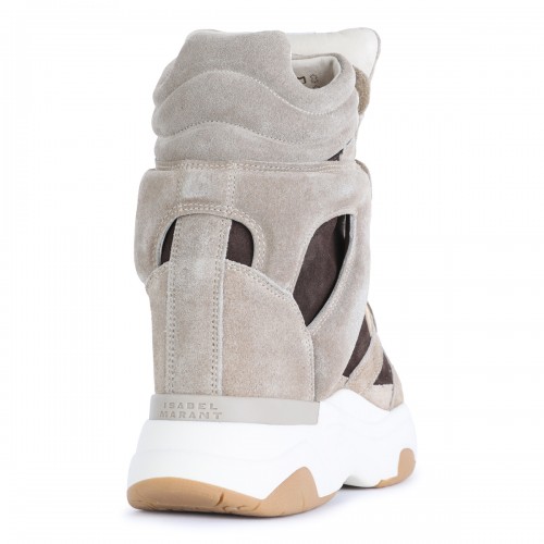 SAND AND BROWN LEATHER SNEAKERS
