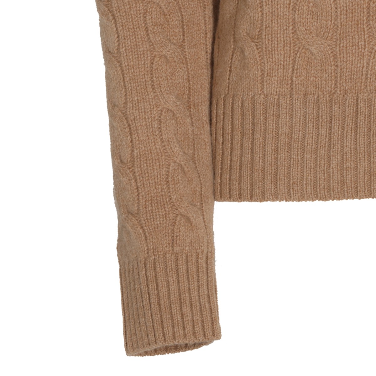 CAMEL WOOL AND CASHMERE BLEND SWEATER