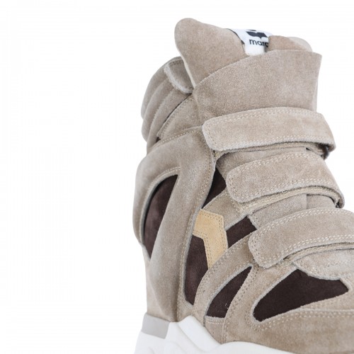 SAND AND BROWN LEATHER SNEAKERS