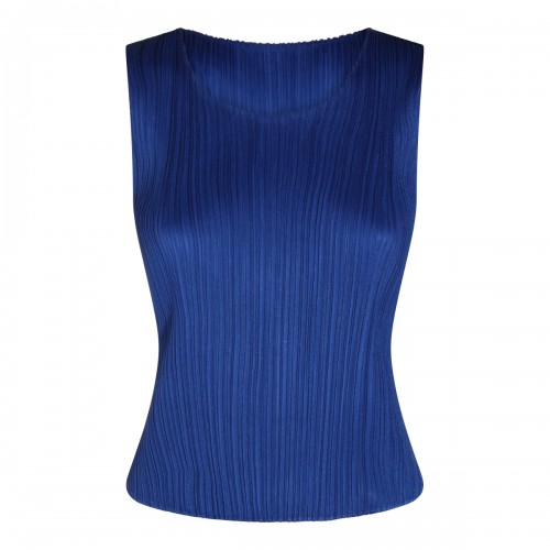 BLUE PLEATED TOP