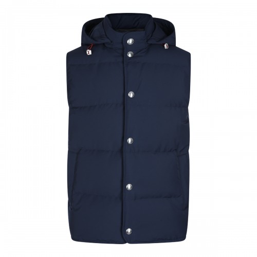 NIGHT BLUE WOOL VEST DOWN...