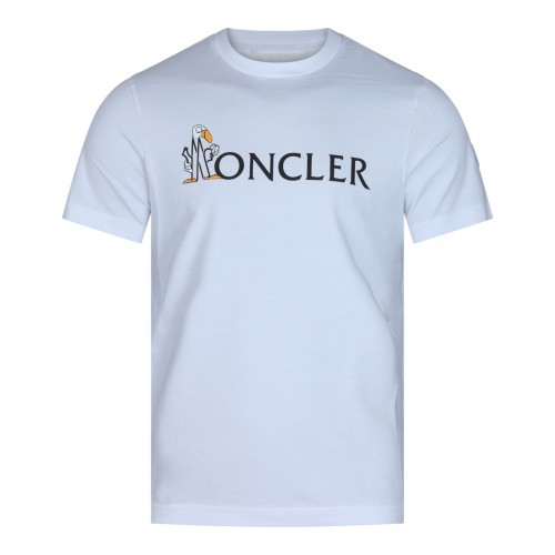 WHITE COTTON BRANDED T-SHIRT