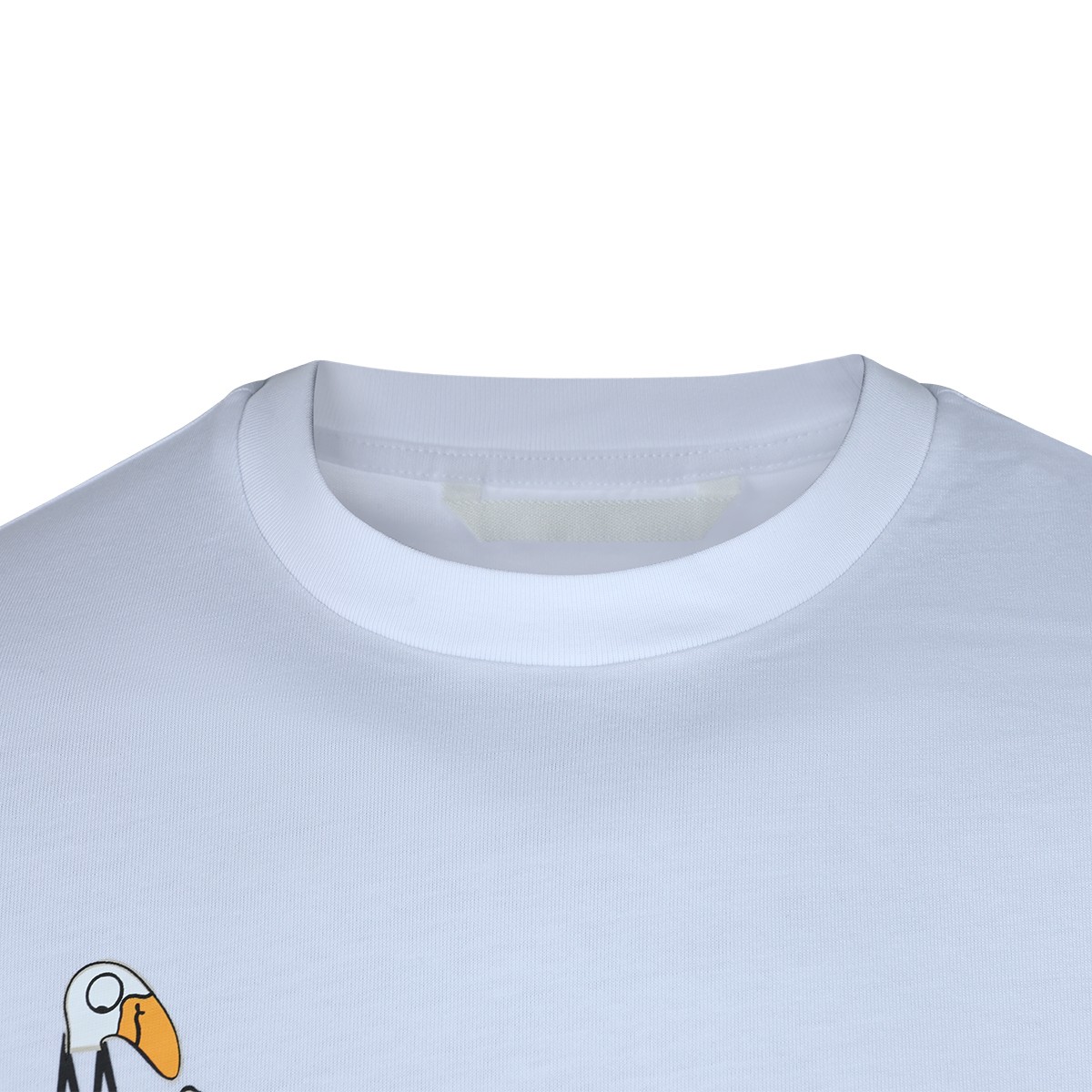 WHITE COTTON BRANDED T-SHIRT
