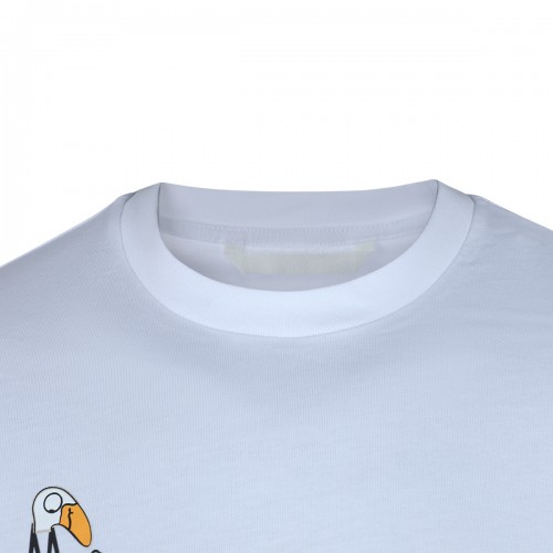 WHITE COTTON BRANDED T-SHIRT