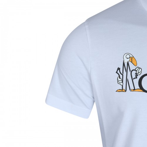 WHITE COTTON BRANDED T-SHIRT
