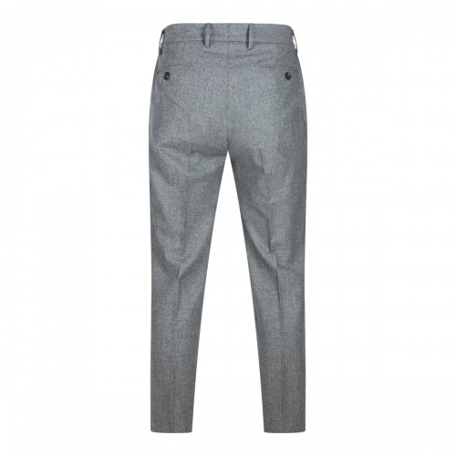 MID GREY WOOL AND COTTON BLEND PANTS