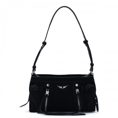 BLACK SUEDE MADISON MINI SHOULDER BAG