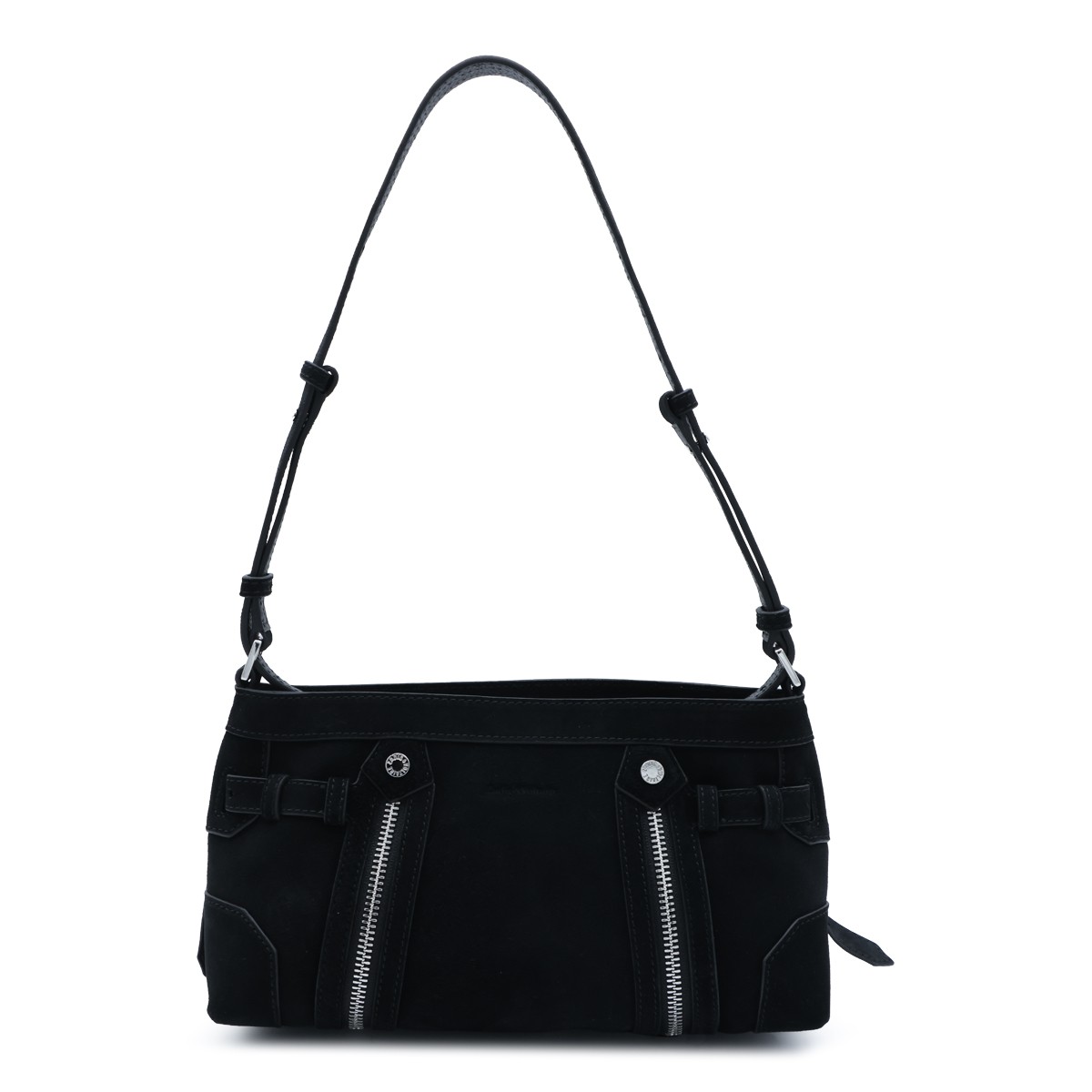 BLACK SUEDE MADISON MINI SHOULDER BAG