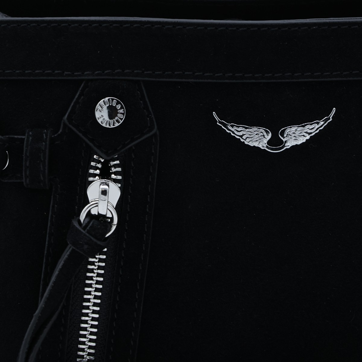 BLACK SUEDE MADISON MINI SHOULDER BAG