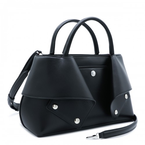 BLACK LEATHER MERCE TOTE