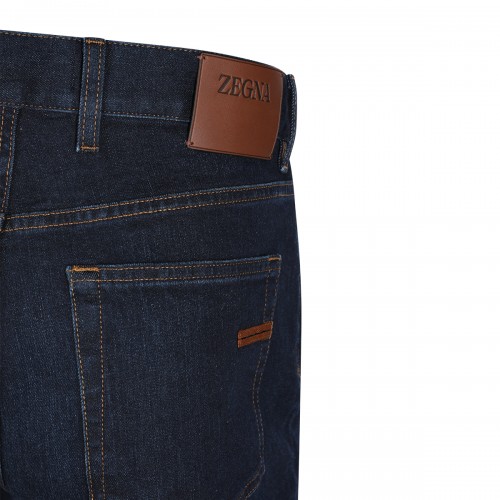 DARK BLUE COTTON STRETCH CLASSIC PANTS