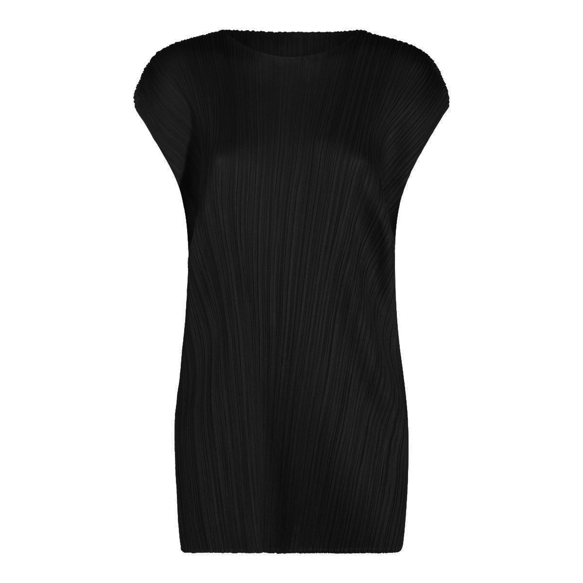 BLACK PLEATED MINI DRESS