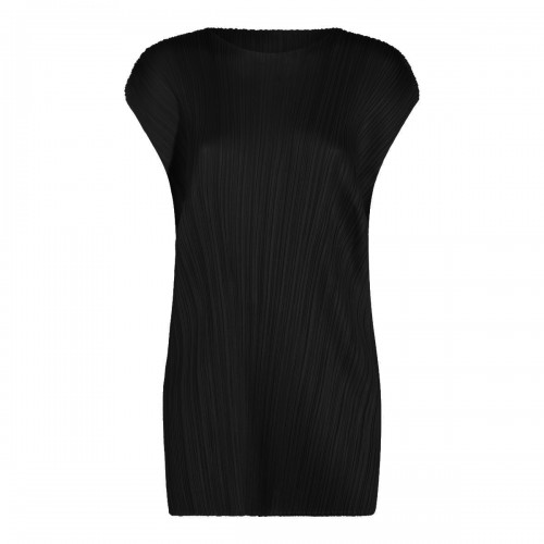 BLACK PLEATED MINI DRESS