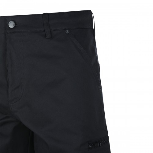 BLACK COTTON STRETCH PANTS