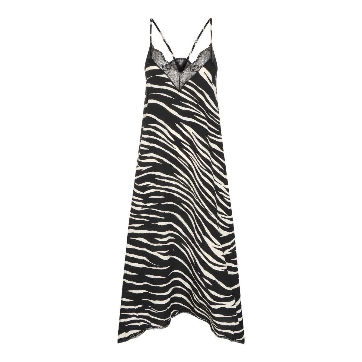 BLACK AND WHITE VISCOSE DRESS