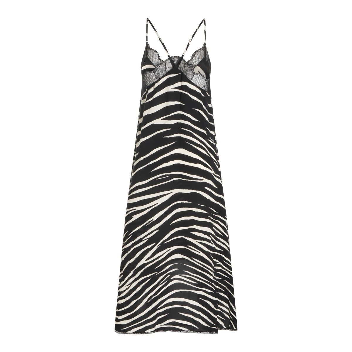 BLACK AND WHITE VISCOSE DRESS