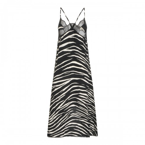 BLACK AND WHITE VISCOSE DRESS