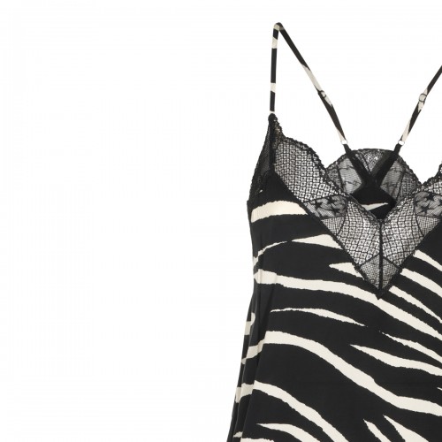 BLACK AND WHITE VISCOSE DRESS