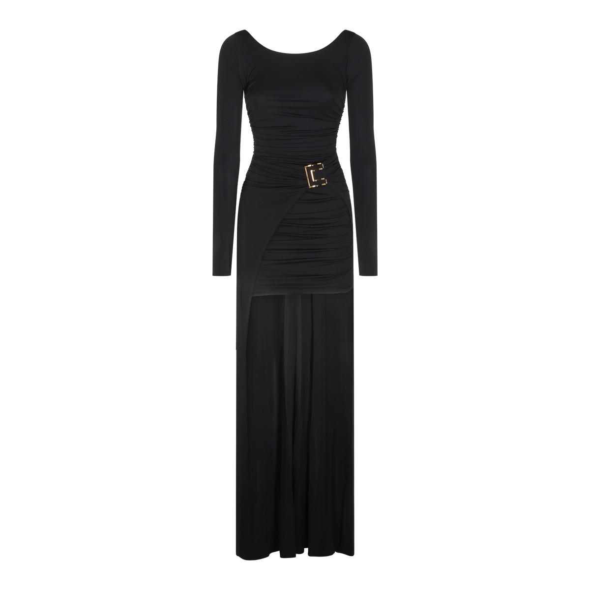 BLACK STRETCH LONG DRESS