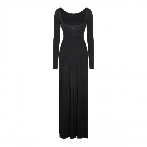 BLACK STRETCH LONG DRESS 2