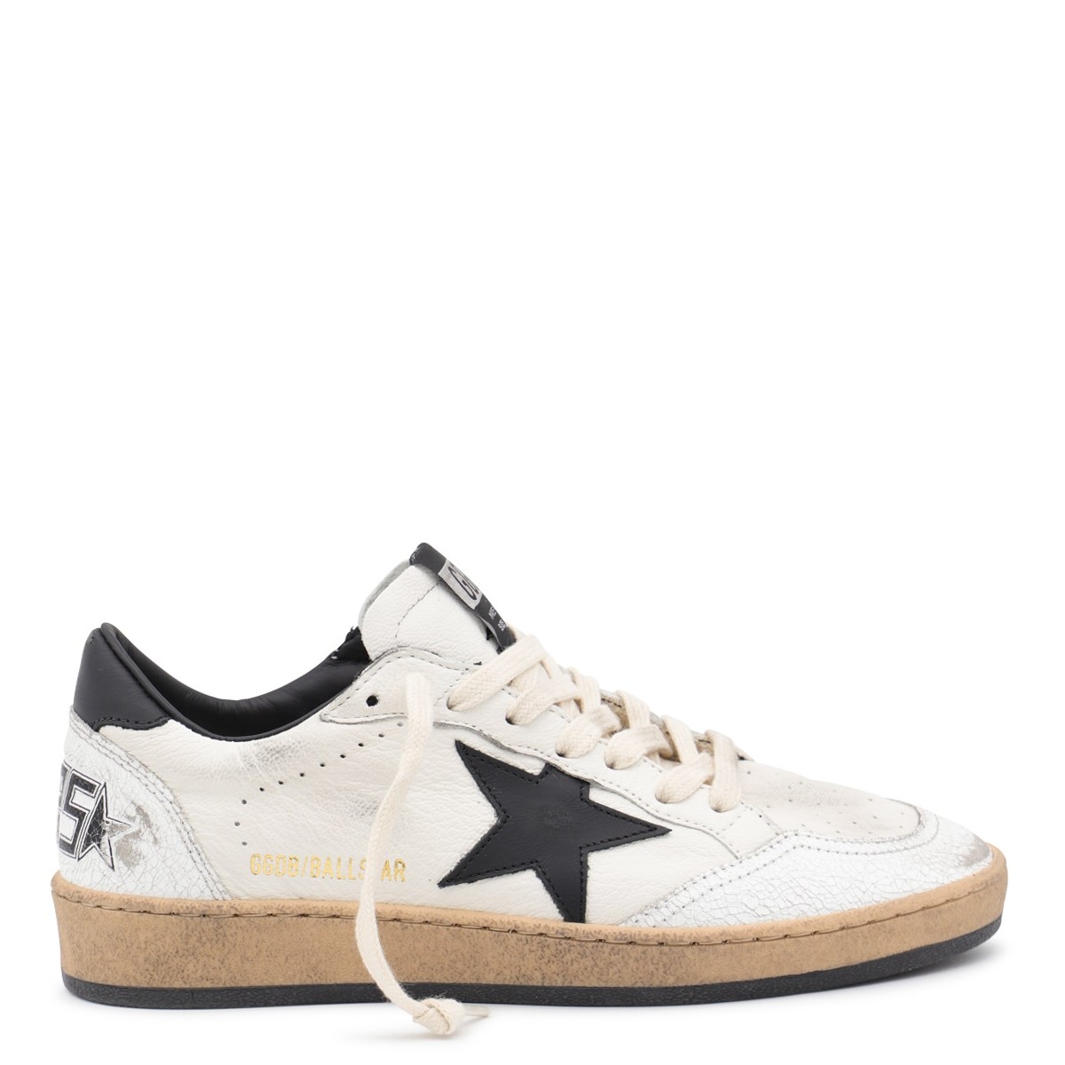 WHITE AND BLACK LEATHER BALL STAR LOW...