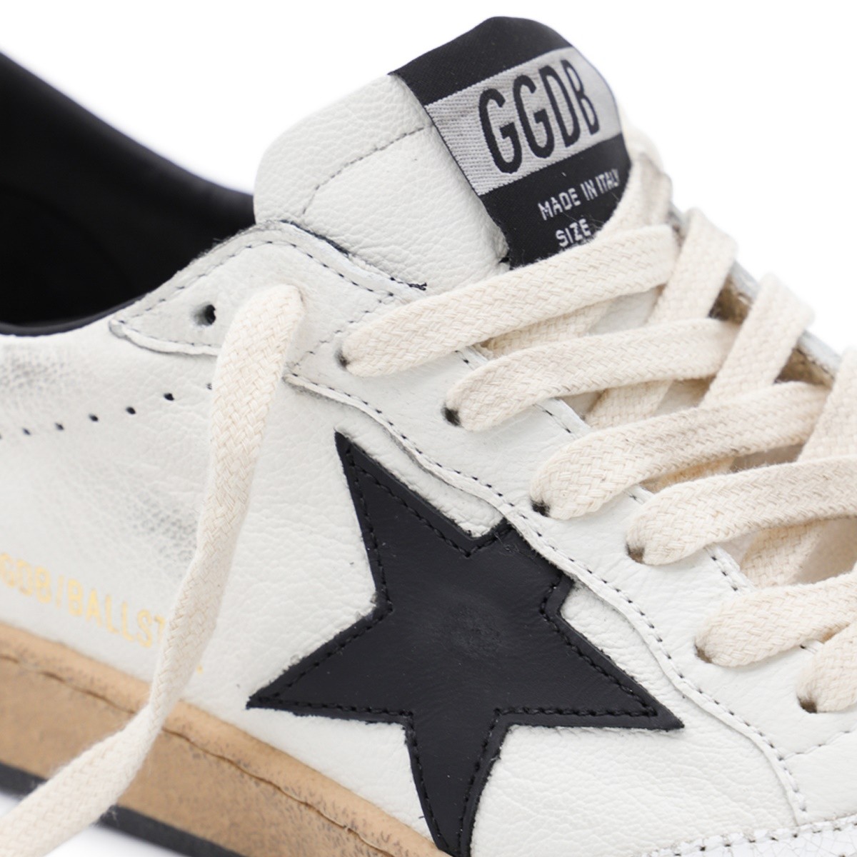 WHITE AND BLACK LEATHER BALL STAR LOW...