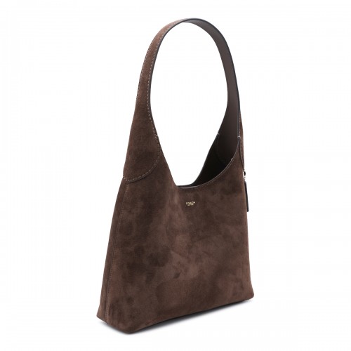 DARK CHOCOLATE SUEDE BROOKLYN SHOULDER BAG