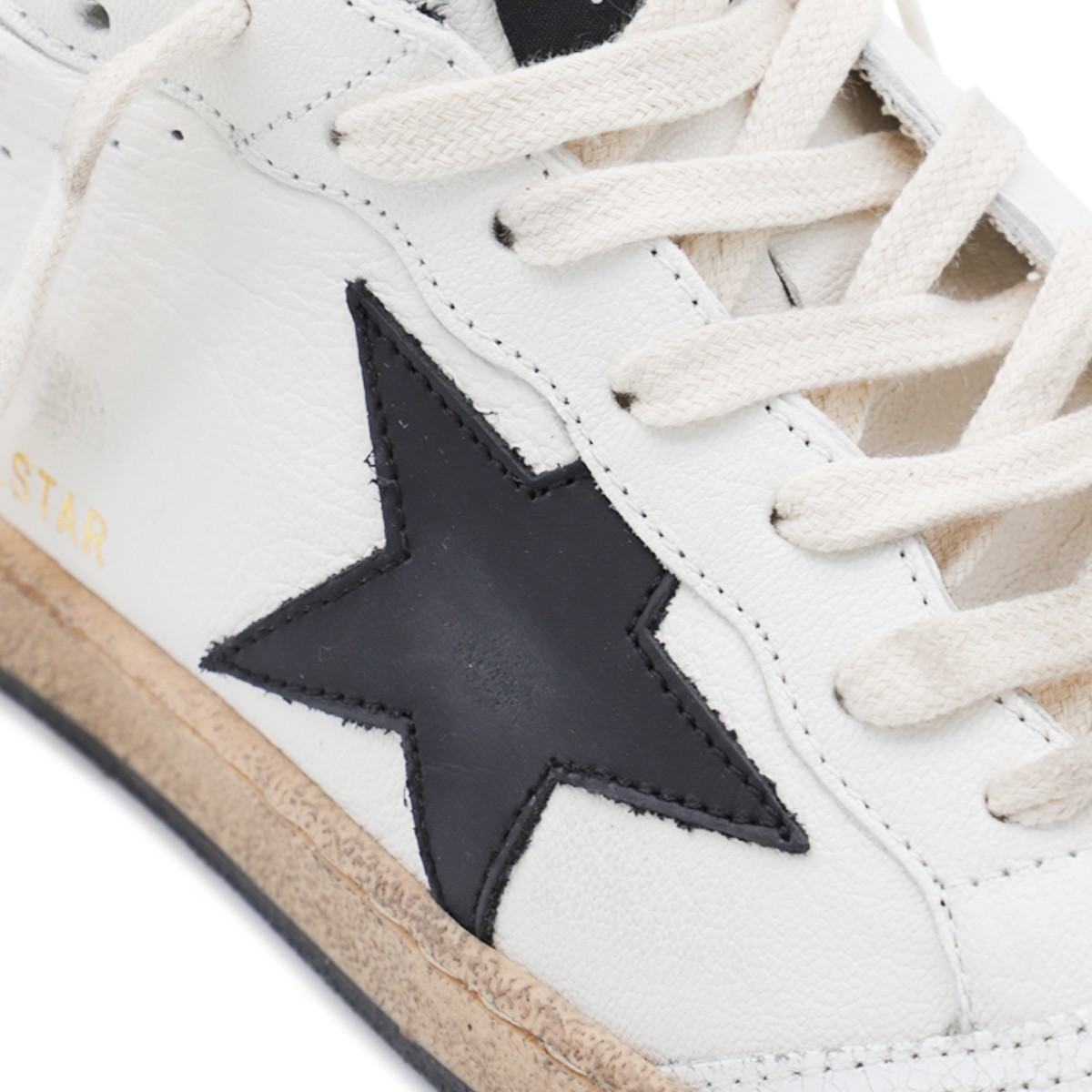WHITE AND BLACK LEATHER BALLSTAR...