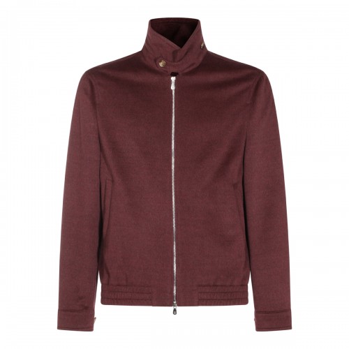DARK RED VIRGIN WOOL CASUAL JACKET