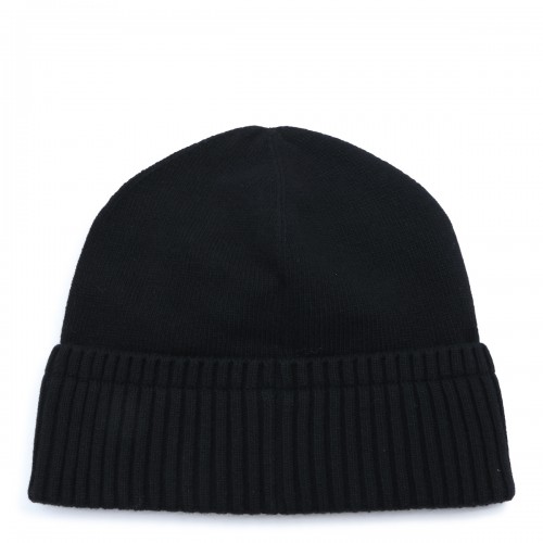 BLACK CASHMERE BLEND BEANIE 2