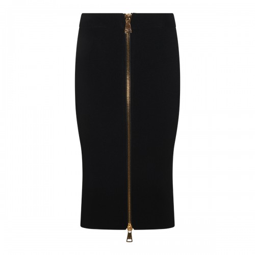 BLACK STRETCH PENCIL SKIRT