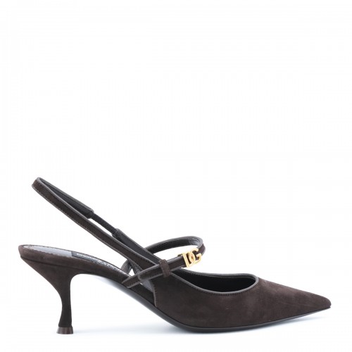 EBONY SUEDE SLINGBACK PUMPS