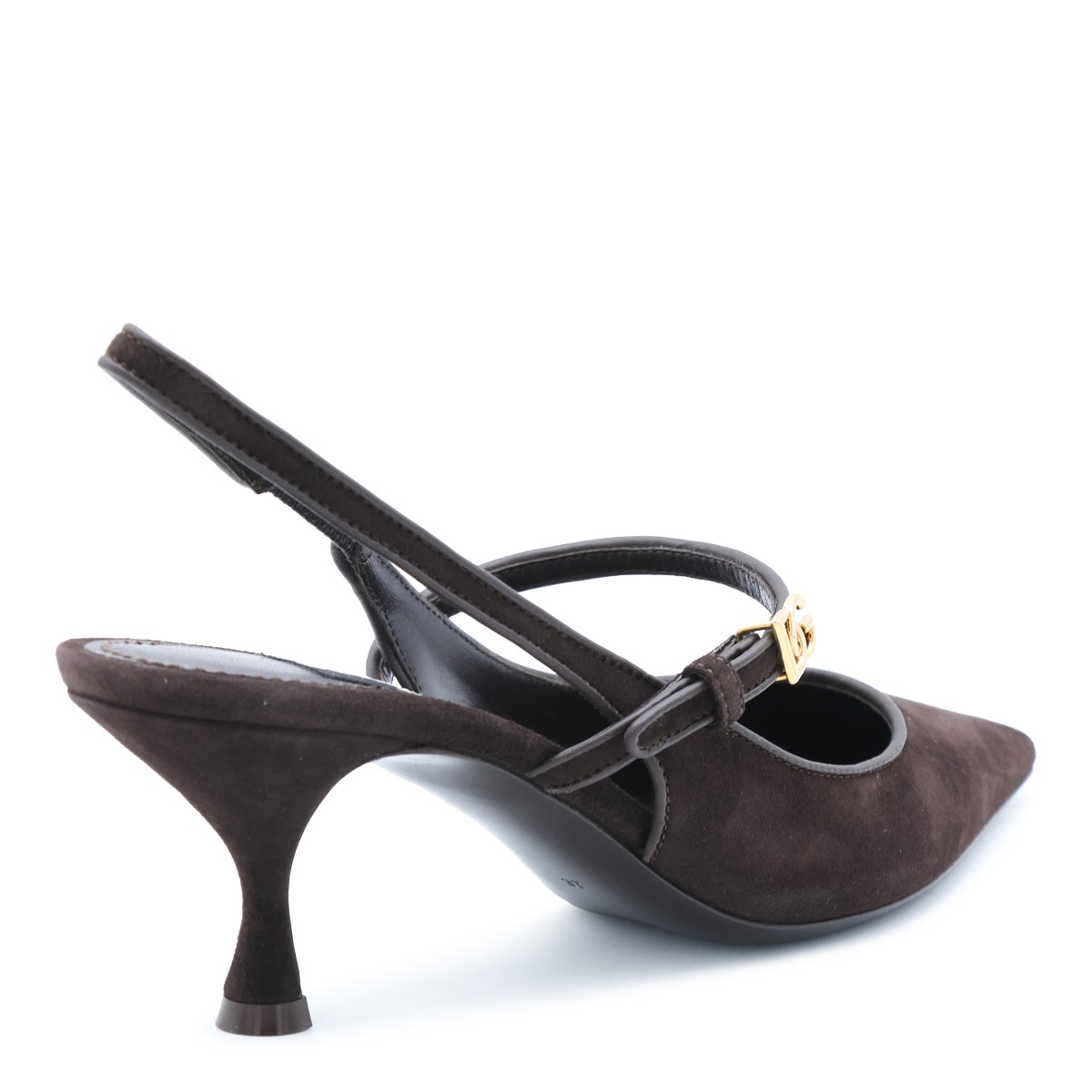 EBONY SUEDE SLINGBACK PUMPS