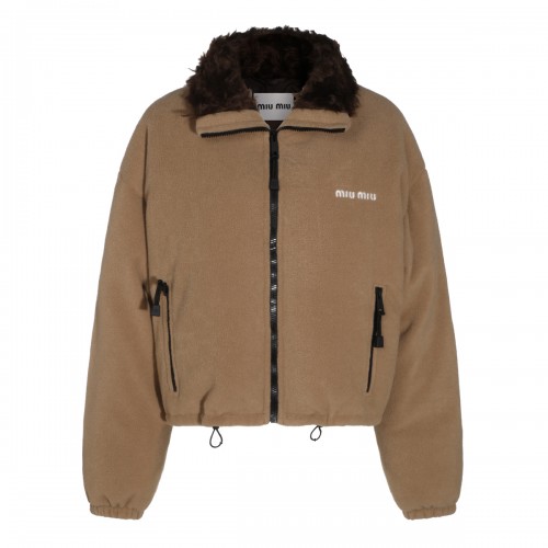 CAMEL VIRGIN WOOL DOWN JACKET