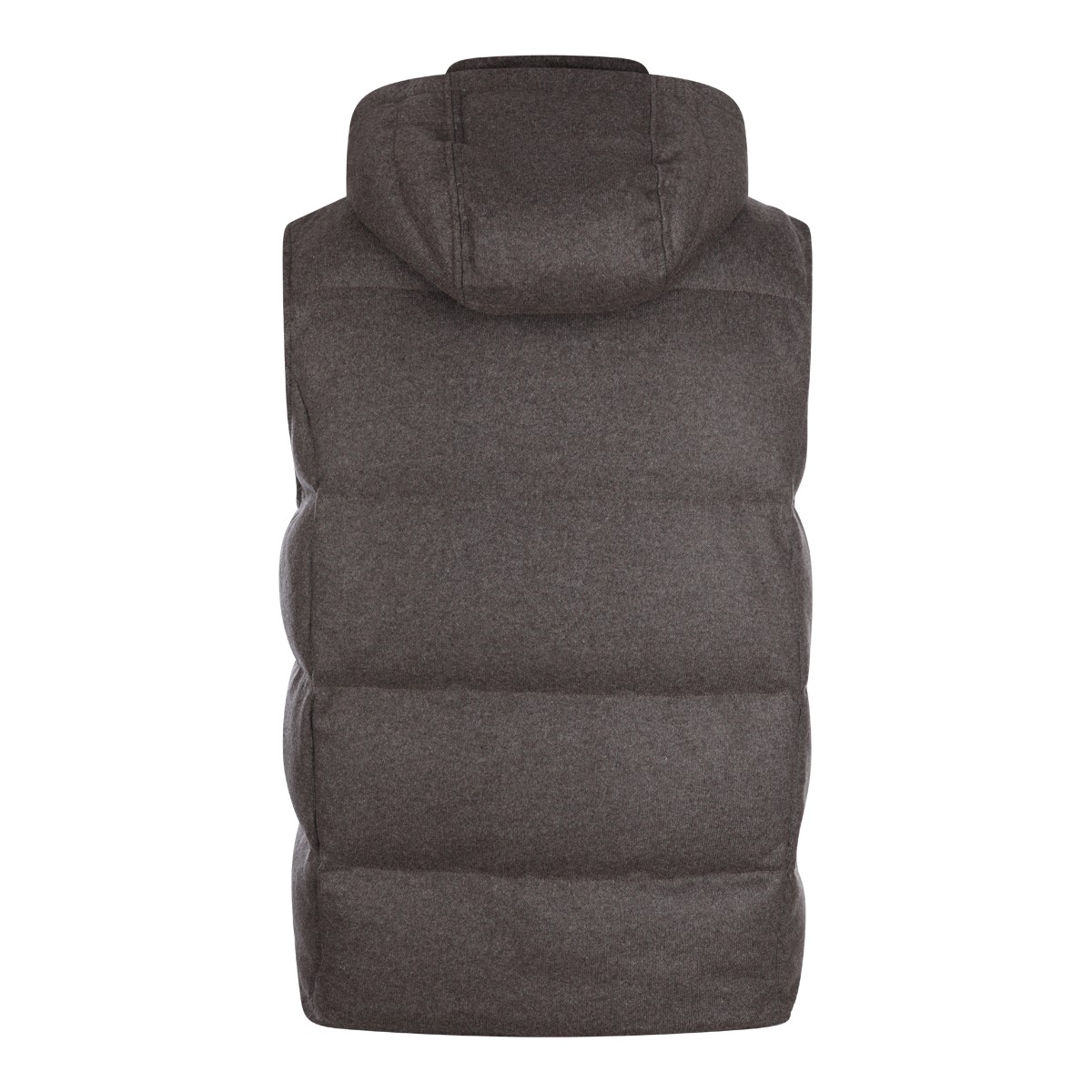 DARK BROWN WOOL VEST DOWN JACKET
